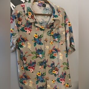 Disney LILO and Stitch patterned button down collar shirt size XL